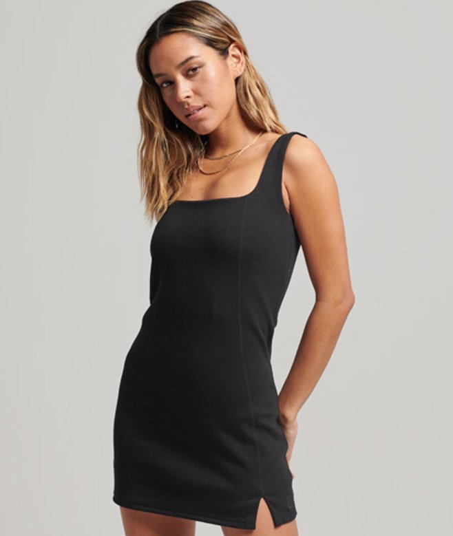 Superdry Damen Tech Kleid Schwarz - Größe: 44 von Superdry