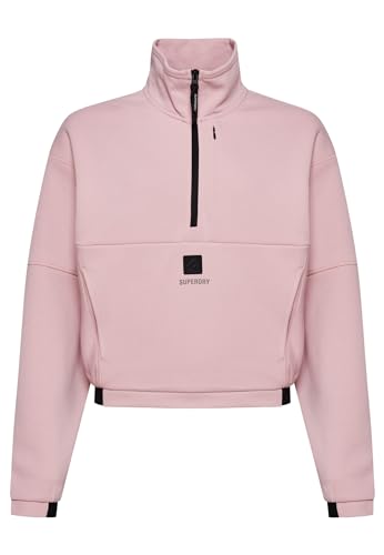 Superdry Damen Tech kastiges Sweatshirt mit halblangem Reißverschluss Altrosa 36 von Superdry