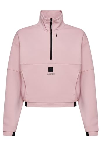 Superdry Damen Tech kastiges Sweatshirt mit halblangem Reißverschluss Altrosa 40 Superdry Damen Tech kastiges Sweatshirt mit halblangem Reißverschluss Altrosa 40 von Superdry