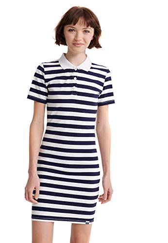 Superdry Damen Tilly Bodycon Rugby Dress Kleid, Blau (Navy Stripe JKC), S (Herstellergröße:10) von Superdry