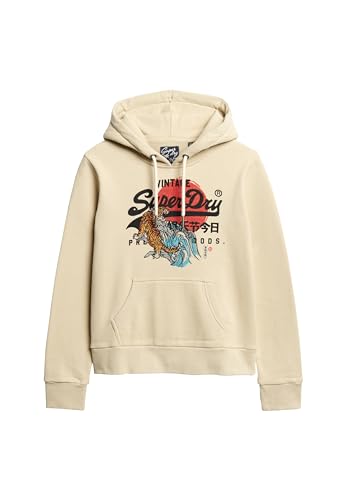 Superdry Damen Tokyo Vl Graphic Hoodie Sweatshirt, Grüner Gezeitenschaum, 36 von Superdry