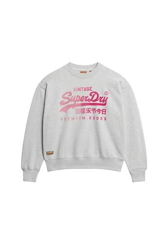 Superdry Damen Tonal Vl Loose Sweatshirt, Grau (Flake Grey Marl), 36 von Superdry