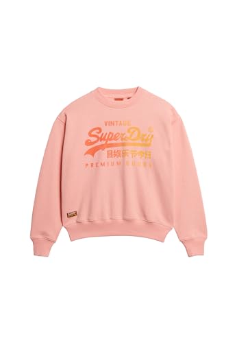 Superdry Damen Tonal Vl Loose Sweatshirt, Pfirsichrosa (Peach Pink Marl), 40 von Superdry