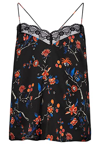 Superdry Damen Trägertop aus Satin Rinko Schwarz Print 40 von Superdry