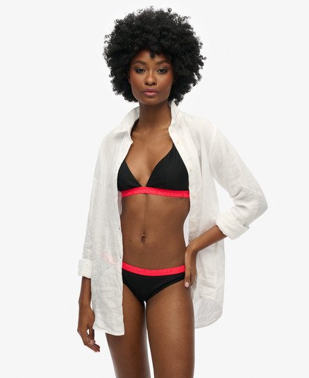 Superdry Damen Triangel-Bikinioberteil mit Elastikeinsatz Schwarz - Größe: 36 von Superdry