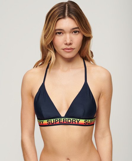 Superdry Damen Triangel-Bikinioberteil mit Logo Marineblau - Größe: 42 von Superdry