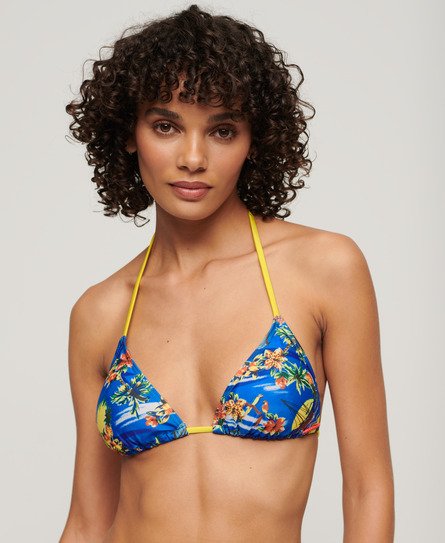 Superdry Damen Triangel-Bikinioberteil mit Schnürung Blau - Größe: 36 von Superdry