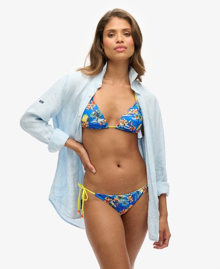 Superdry Damen Triangel-Bikinioberteil mit Schnürung Blau - Größe: 38 von Superdry