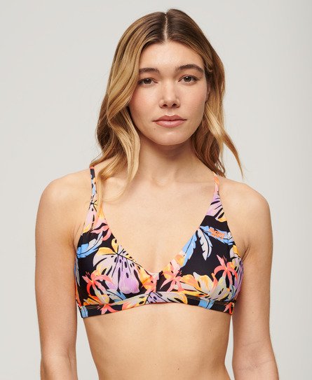 Superdry Damen Triangel-Bikinioberteil mit überkreuzten Rückenträgern Schwarz - Größe: 36 von Superdry