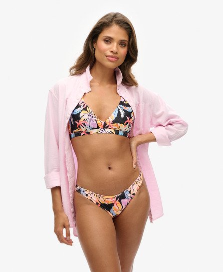 Superdry Damen Triangel-Bikinioberteil mit überkreuzten Rückenträgern Schwarz - Größe: 40 von Superdry