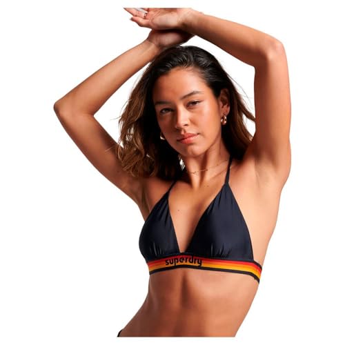 Superdry Damen Triangle-Bikinioberteil aus recyceltem Material mit Vintage Logo Marineblau 42 von Superdry