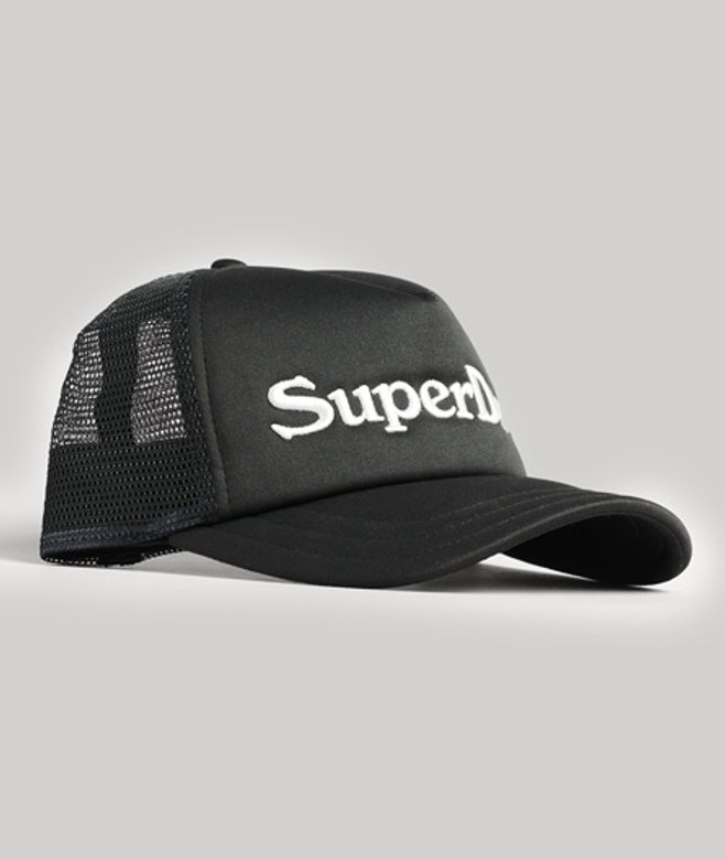 Superdry Damen Trucker Cap mit Grafik Schwarz - Größe: One Größe von Superdry