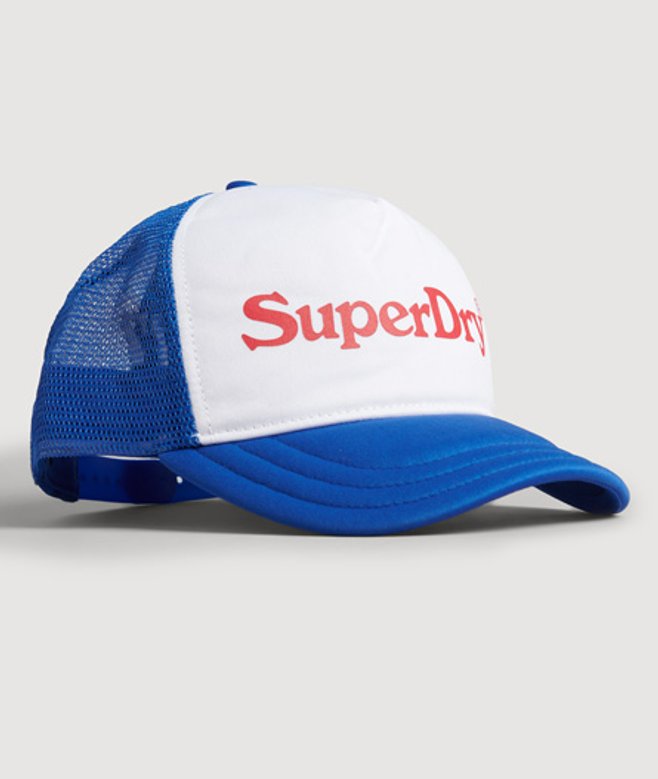 Superdry Damen Trucker Cap mit Vintage-grafik Blau - Größe: One Größe von Superdry