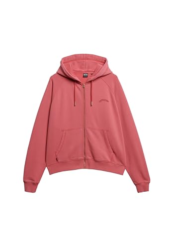 Superdry Damen Übergroße Essential Logo Raglan-Kapuzenjacke Stechpalmenbeere Rot 42 von Superdry