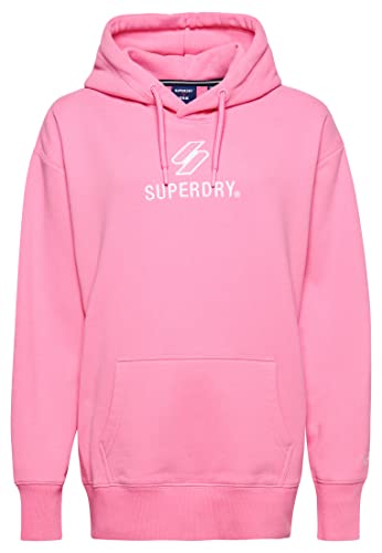 Superdry Damen Übergroßes Hoodie mit strukturierter Applikation Marne Pink XS/S von Superdry