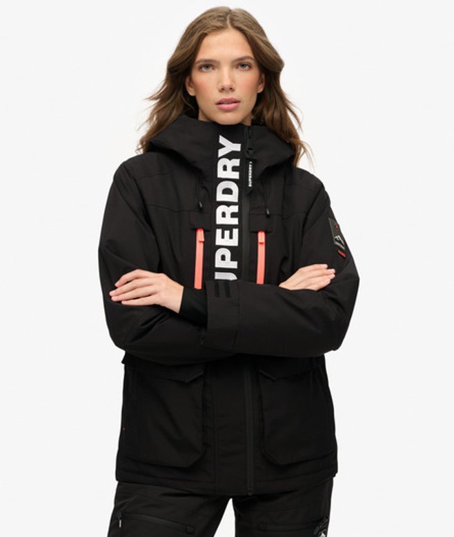 Superdry Damen Ultimate Freestyle Skijacke Black - Größe: 36 von Superdry
