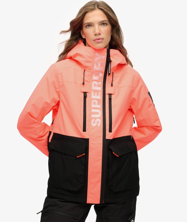 Superdry Damen Ultimate Freestyle Skijacke Cream - Größe: 44 von Superdry