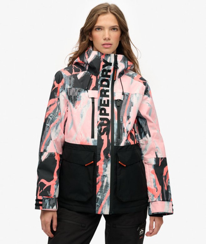 Superdry Damen Ultimate Freestyle Skijacke Pink - Größe: 38 von Superdry