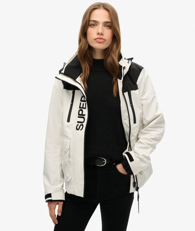 Superdry Damen Ultimate Windjacke in Blockfarben Weiß - Größe: 38 von Superdry