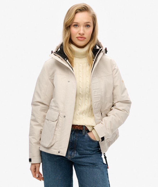 Superdry Damen Ultimative Windbreaker Jacke mit Kapuze Creme - Größe: 38 Superdry Damen Ultimative Windbreaker Jacke mit Kapuze Creme - Größe: 38 von Superdry