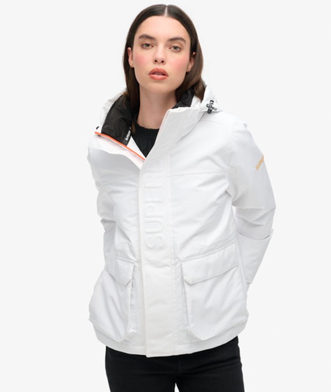 Superdry Damen Ultimative Windbreaker Jacke mit Kapuze Weiß - Größe: 34 von Superdry