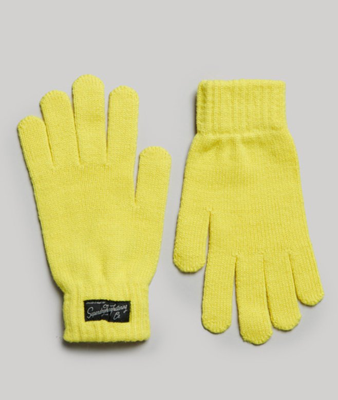 Superdry Damen Unisex Essential Logo Handschuhe Gelb - Größe: S/M von Superdry