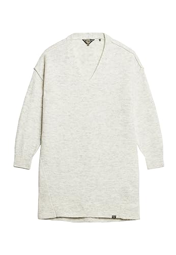 Superdry Damen V Neck Knit Jumper Kleid, Grau (Glacier Grey Marl), 40 von Superdry