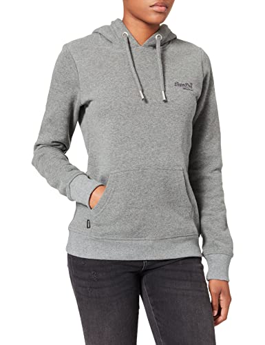 Superdry Damen VINTAGE LOGO EMB HOOD Hooded Sweatshirt, Rich Charcoal Marl, XS von Superdry