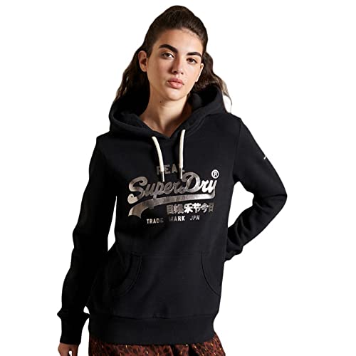 Superdry Damen VL Boho Sparkle Hood BB Hooded Sweatshirt, Black, XS von Superdry