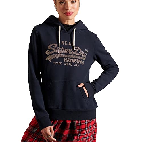 Superdry Damen VL Boho Sparkle Hood BB Hooded Sweatshirt, Eclipse Navy, XXS von Superdry