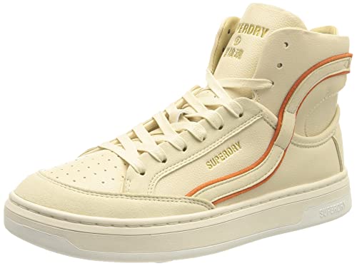 Superdry Damen Vegan Basket OV High Trainer Sneaker, Oatmeal/Spiced Orange, 38 EU von Superdry