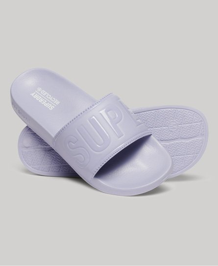 Superdry Women's Damen Lila Vegan Code Core Badesandalen Geprägt, Größe: L - Größe: L von Superdry