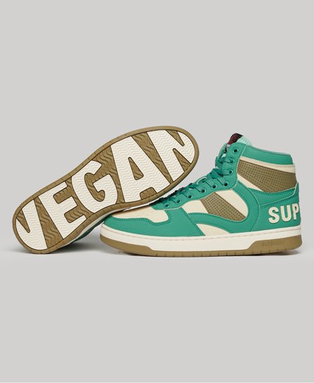 Superdry Women's Vegane Jump High Top Sneaker Grün - Größe: 39 von Superdry