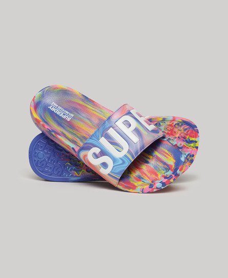 Superdry Damen Vegane Marble Badesandalen Bunt - Größe: 3-4 von Superdry