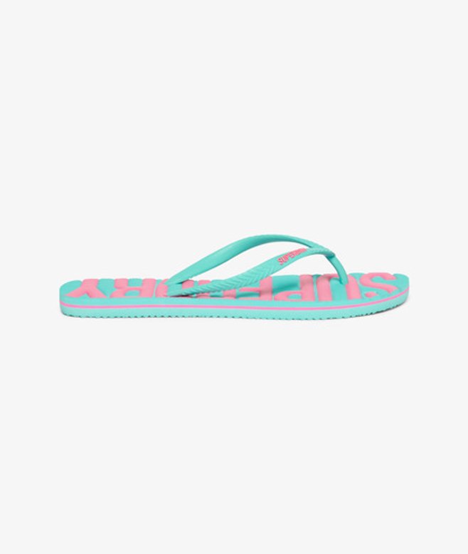 Superdry Damen Vegane Vintage Flip-flops Blau - Größe: 3-4 von Superdry
