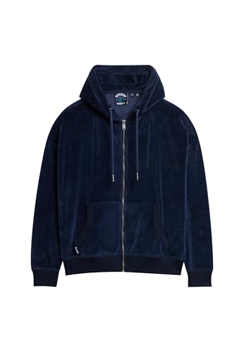 Superdry Damen Velours-Kapuzenjacke Kräftiges Marineblau 40 von Superdry