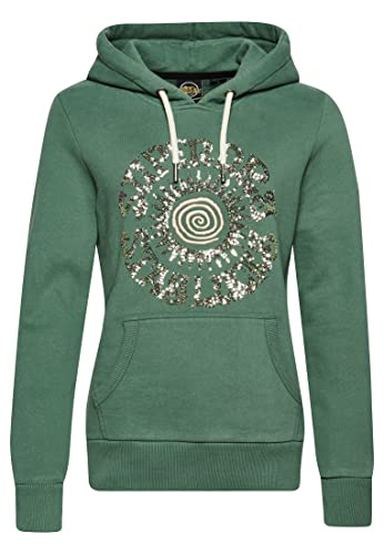 Superdry Damen Verziertes Hoodie Driusgrün 38 von Superdry