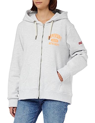 Superdry Damen Vintage Athletic Kapuzenjacke Weiß Meliert 44 von Superdry