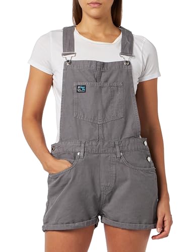 Superdry Damen Vintage Canvas Short Dungaree Kapuzenpullover, Workwear Grey, 42 von Superdry