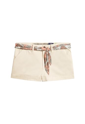 Superdry Damen Vintage Chino Hot Shorts, Oatmeal, 36 von Superdry