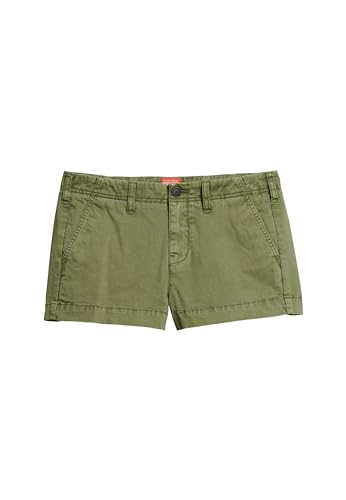 Superdry Damen Vintage Chino Hot Shorts, Olive Khaki, 36 von Superdry