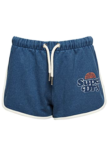 Superdry Damen Vintage Cooper Classic Short Kapuzenpullover, Skate Blue/Off White, 32 von Superdry