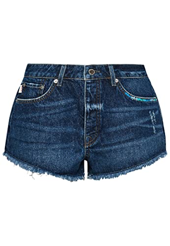 Superdry Damen Vintage HIGH Rise Short Boardshorts, Salem Mid Worn Blue, 36 von Superdry