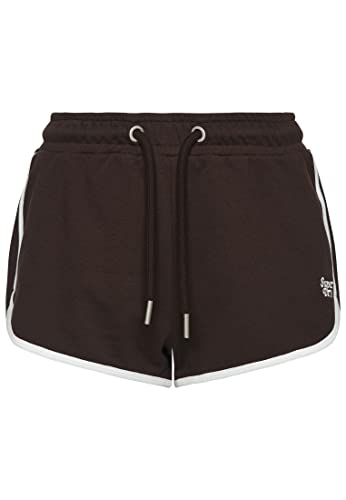 Superdry Damen Vintage Jersey Racershorts Dunkles Schokoladenbraun/Optik Weiß 38 von Superdry