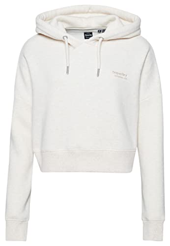 Superdry Damen Kurz geschnittenes Hoodie mit Vintage-Logo Hellbeige Meliert 38 von Superdry