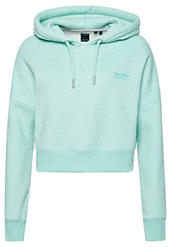 Superdry Damen Kurz geschnittenes Hoodie mit Vintage-Logo Mintgrün Meliert 34 von Superdry