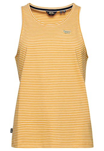 Superdry Damen Vintage Logo EMB Vest Kleid, Ochre Marl/Rodeo White Stripe, 36 von Superdry