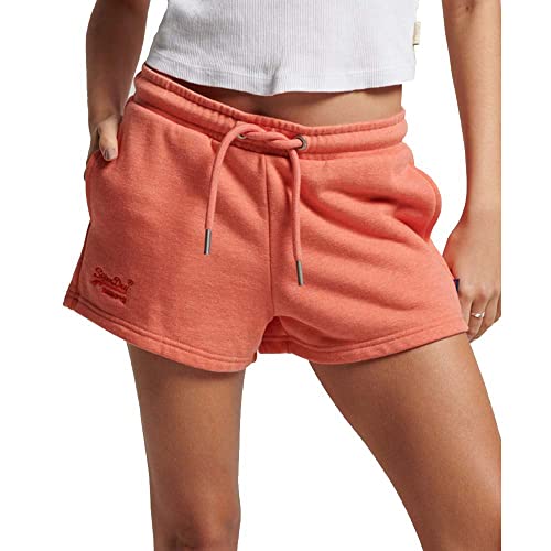 Superdry Damen Jersey-Shorts mit aufgesticktem Vintage-Logo La Korallenrot Meliert 44 von Superdry