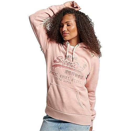 Superdry Damen Vintage Logo Emboss Hood Sweatshirt, Abbey Peach, 34 von Superdry