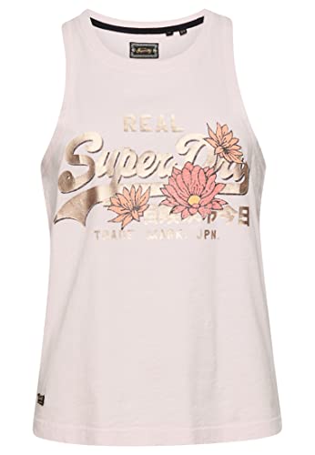 Superdry Damen Vintage Logo Narrative T-Shirt Rosapink Geflammt 36 von Superdry